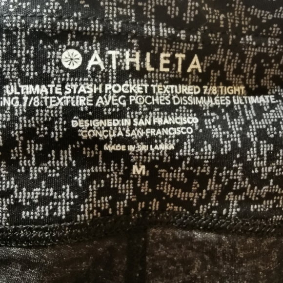 Athleta Ultimate Stash Textured 7/8 Gray Black Pockets High Rise Size M - Picture 7 of 9